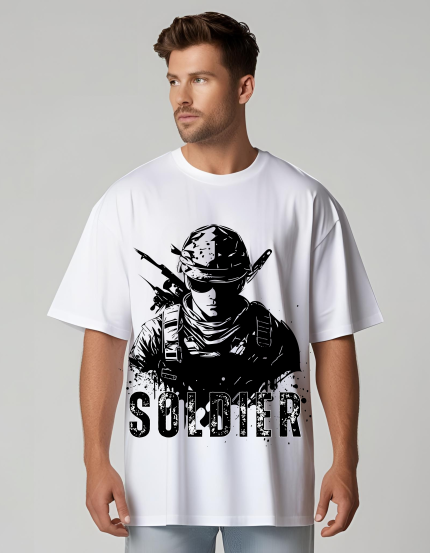 WHITE COLOUR MEN OVERSIZED T-SHIRT